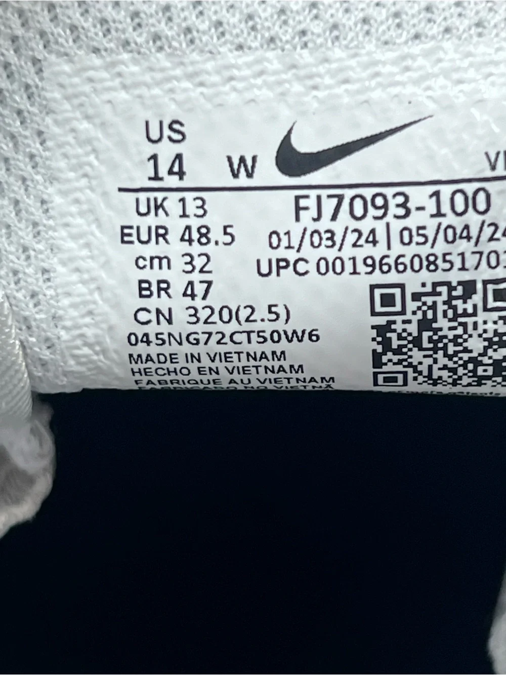 Nike Football Cleats Vapor Edge Speed 360 DT White Men's Size 14 Wide FJ7093-100